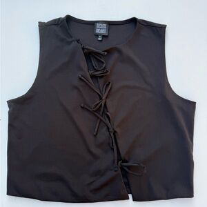 Derek Heart Black Lace-Up Crop Top